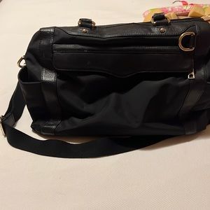 Rebecca Minkoff Black Nylon and Leather Large Diaper Satchel Bag